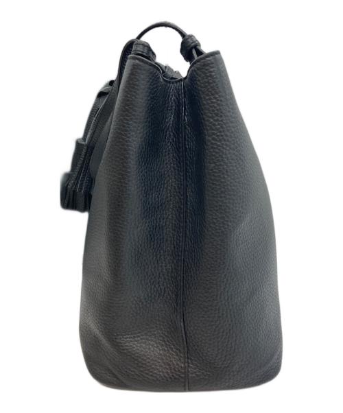 TORY BURCH（トリーバーチ）TORY BURCH (トリーバーチ) レザートートバッグ ブラックの古着・服飾アイテム