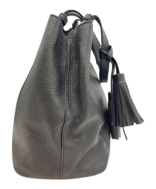 TORY BURCH（トリーバーチ）TORY BURCH (トリーバーチ) レザートートバッグ ブラックの古着・服飾アイテム