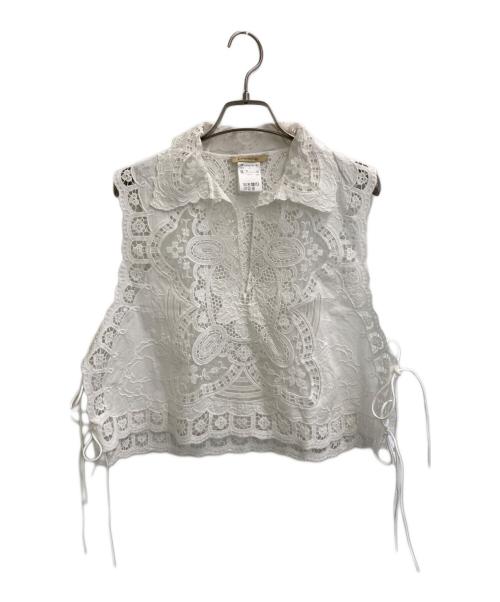 Curensology（カレンソロジー）Curensology (カレンソロジー) エンブロイダリーブラウス ホワイト サイズ:FREEの古着・服飾アイテム