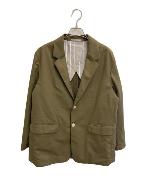TOMORROW LAND（トゥモローランド）TOMORROW LAND (トゥモローランド) ウールタイプライター シングル2Bメタルボタンジャケット オリーブ サイズ:Sの古着・服飾アイテム