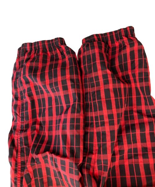 SUPREME（シュプリーム）Supreme (シュプリーム) 18AW Nylon plaid track pants ブラック×レッド サイズ:-の古着・服飾アイテム