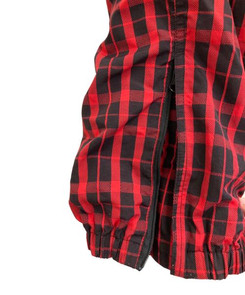 SUPREME（シュプリーム）Supreme (シュプリーム) 18AW Nylon plaid track pants ブラック×レッド サイズ:-の古着・服飾アイテム