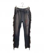 ALCHEMISTアルケミスト）の古着「フリンジスウェットパンツ」｜ネイビー