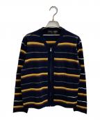 COMME des GARCONS HOMME PLUSコムデギャルソンオムプリュス）の古着「ボーダージップカーディガン」｜ネイビー×イエロー