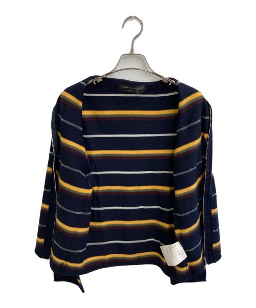 COMME des GARCONS HOMME PLUS（コムデギャルソンオムプリュス）COMME des GARCONS HOMME PLUS (コムデギャルソンオムプリュス) ボーダージップカーディガン ネイビー×イエロー サイズ:Freeの古着・服飾アイテム
