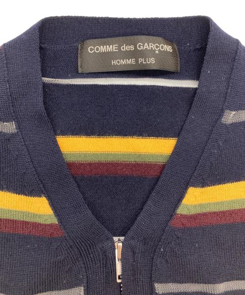 COMME des GARCONS HOMME PLUS（コムデギャルソンオムプリュス）COMME des GARCONS HOMME PLUS (コムデギャルソンオムプリュス) ボーダージップカーディガン ネイビー×イエロー サイズ:Freeの古着・服飾アイテム