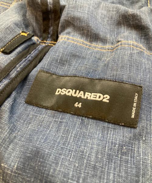 DSQUARED2（ディースクエアード）DSQUARED2 (ディースクエアード) リネンデニムジャケット ブルー サイズ:44の古着・服飾アイテム