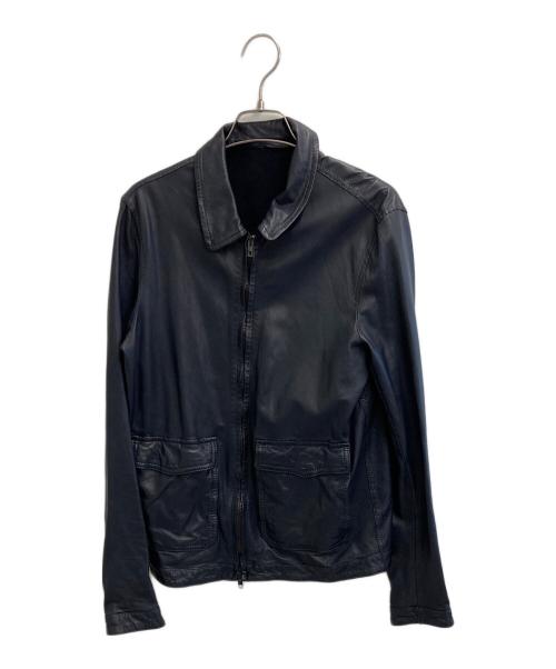 salvatore santoro（サルヴァトーレサントロ）salvatore santoro (サルヴァトーレサントロ) ラムレザージャケット ネイビー サイズ:SIZE46の古着・服飾アイテム