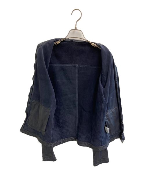 salvatore santoro（サルヴァトーレサントロ）salvatore santoro (サルヴァトーレサントロ) ラムレザージャケット ネイビー サイズ:SIZE46の古着・服飾アイテム