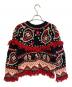 I.S. (アイエス) フリンジペイズリー柄ニット レッド×ブラック サイズ:9：18000円