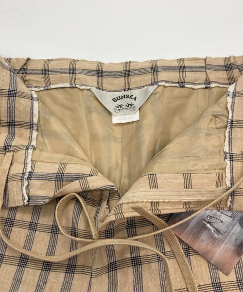 SUNSEA（サンシー）SUNSEA (サンシー) 23SS GENTLE BREEZE CHECK WIDE PANTS ベージュ サイズ:2の古着・服飾アイテム