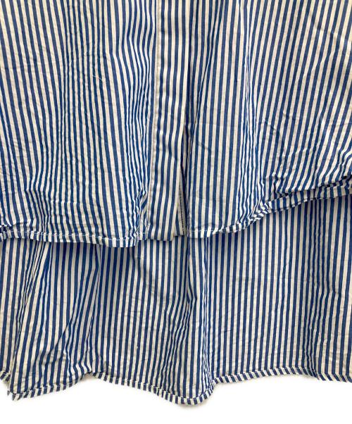 MARW UNITED ARROWS（マルゥ ユナイテッドアローズ）MARW UNITED ARROWS (マルゥ ユナイテッドアローズ) バルーンスリーブ ショート丈シャツ ブルー×ホワイト サイズ:-の古着・服飾アイテム