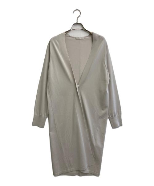 icB（アイシービー）icB (アイシービー) 25ssシンセティックハイゲージ ロングカーディガン アイボリー サイズ:Mの古着・服飾アイテム