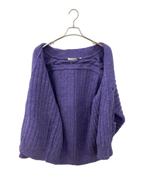 plantation（プランテーション）Plantation (プランテーション) オーバーサイズ ニット カーディガン パープル サイズ:Mの古着・服飾アイテム