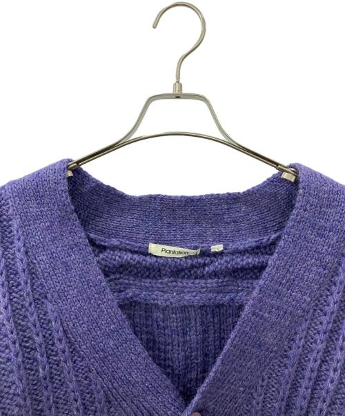 plantation（プランテーション）Plantation (プランテーション) オーバーサイズ ニット カーディガン パープル サイズ:Mの古着・服飾アイテム