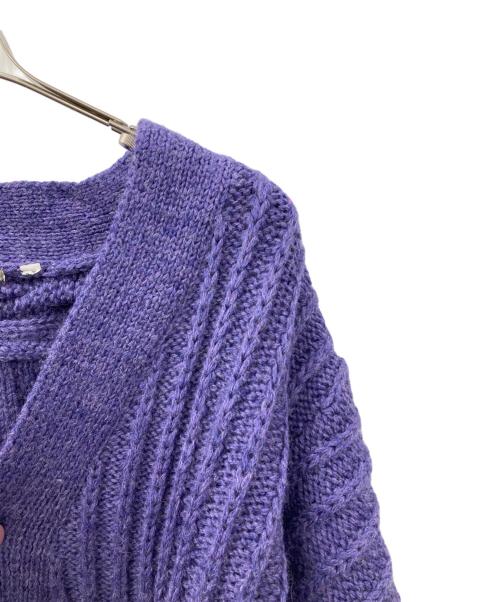 plantation（プランテーション）Plantation (プランテーション) オーバーサイズ ニット カーディガン パープル サイズ:Mの古着・服飾アイテム