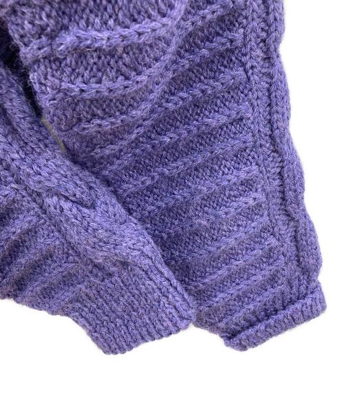 plantation（プランテーション）Plantation (プランテーション) オーバーサイズ ニット カーディガン パープル サイズ:Mの古着・服飾アイテム