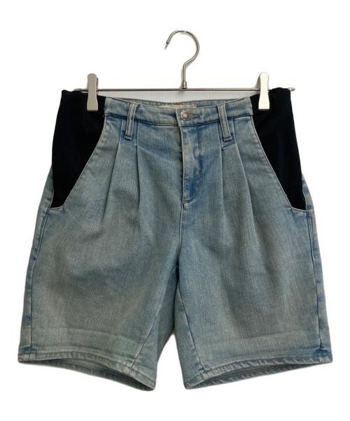 HELMUT LANG（ヘルムートラング）HELMUT LANG (ヘルムートラング) デニムショートパンツ ブラック×インディゴ サイズ:SIZE 63.5cm (W25)の古着・服飾アイテム