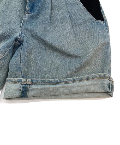 HELMUT LANG（ヘルムートラング）HELMUT LANG (ヘルムートラング) デニムショートパンツ ブラック×インディゴ サイズ:SIZE 63.5cm (W25)の古着・服飾アイテム
