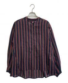 ticca（ティッカ）の古着「シルクブレンドストライプシャツ」｜ブラック