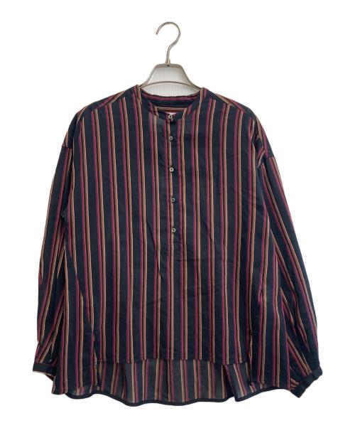 ticca（ティッカ）TICCA (ティッカ) シルクブレンドストライプシャツ ブラック サイズ:SIZE Freeの古着・服飾アイテム