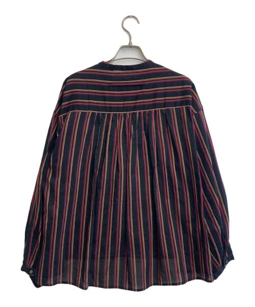 ticca（ティッカ）TICCA (ティッカ) シルクブレンドストライプシャツ ブラック サイズ:SIZE Freeの古着・服飾アイテム