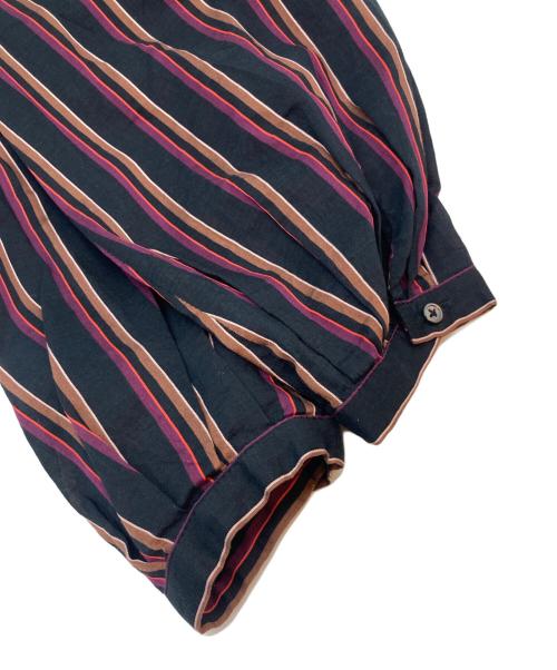 ticca（ティッカ）TICCA (ティッカ) シルクブレンドストライプシャツ ブラック サイズ:SIZE Freeの古着・服飾アイテム