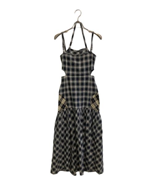 AND MARY（アンドマリー）AND MARY (アンドマリー) アンナチェックドレスワンピース グレー サイズ:free 未使用品の古着・服飾アイテム