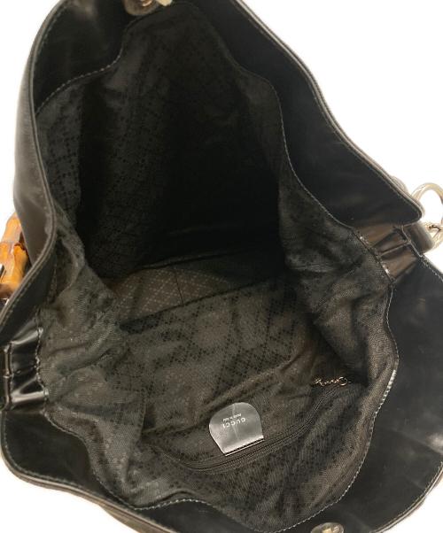 GUCCI（グッチ）GUCCI (グッチ) バンブー レザー 2WAY ハンドバッグ ブラックの古着・服飾アイテム