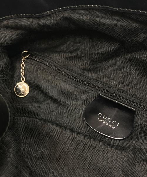 GUCCI（グッチ）GUCCI (グッチ) バンブー レザー 2WAY ハンドバッグ ブラックの古着・服飾アイテム