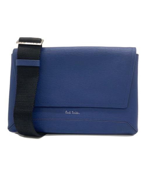 PAUL SMITH（ポールスミス）Paul Smith (ポールスミス) クラシックエンボスフラップショルダーバッグ ネイビーの古着・服飾アイテム