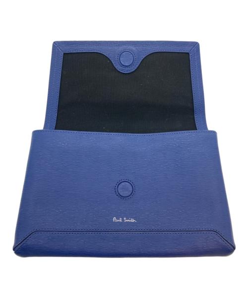 PAUL SMITH（ポールスミス）Paul Smith (ポールスミス) クラシックエンボスフラップショルダーバッグ ネイビーの古着・服飾アイテム