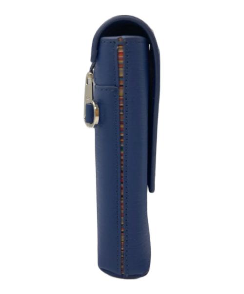 PAUL SMITH（ポールスミス）Paul Smith (ポールスミス) クラシックエンボスフラップショルダーバッグ ネイビーの古着・服飾アイテム