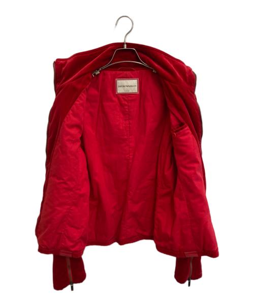 EMPORIO ARMANI（エンポリオアルマーニ）EMPORIO ARMANI (エンポリオアルマーニ) ベロアブルゾン レッド サイズ:46の古着・服飾アイテム