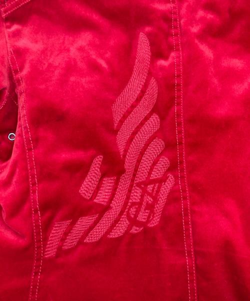 EMPORIO ARMANI（エンポリオアルマーニ）EMPORIO ARMANI (エンポリオアルマーニ) ベロアブルゾン レッド サイズ:46の古着・服飾アイテム