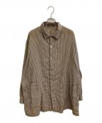 Y's for menワイズフォーメン）の古着「ギンガムチェックシャツ」｜ホワイト×ブラウン