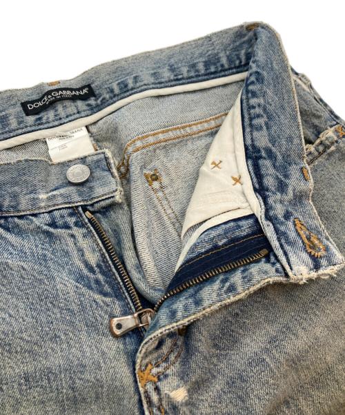 DOLCE & GABBANA（ドルチェ＆ガッバーナ）DOLCE & GABBANA (ドルチェ＆ガッバーナ) リペアデニムパンツ スカイブルー サイズ:SIZE 46の古着・服飾アイテム