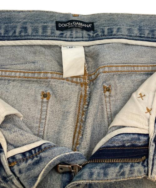 DOLCE & GABBANA（ドルチェ＆ガッバーナ）DOLCE & GABBANA (ドルチェ＆ガッバーナ) リペアデニムパンツ スカイブルー サイズ:SIZE 46の古着・服飾アイテム