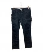 DOLCE & GABBANAドルチェ＆ガッバーナ）の古着「デストロイ加工デニムパンツ」｜ブラック