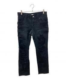 DOLCE & GABBANA（ドルチェ＆ガッバーナ）の古着「デストロイ加工デニムパンツ」｜ブラック