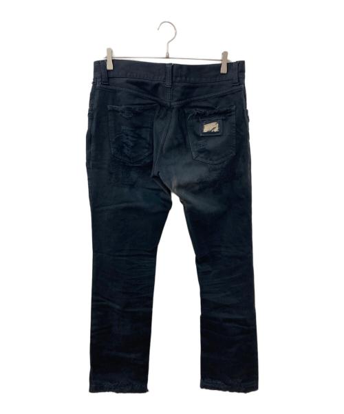 DOLCE & GABBANA（ドルチェ＆ガッバーナ）DOLCE & GABBANA (ドルチェ＆ガッバーナ) デストロイ加工デニムパンツ ブラック サイズ:ｗ29cmの古着・服飾アイテム