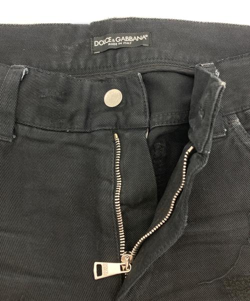 DOLCE & GABBANA（ドルチェ＆ガッバーナ）DOLCE & GABBANA (ドルチェ＆ガッバーナ) デストロイ加工デニムパンツ ブラック サイズ:ｗ29cmの古着・服飾アイテム