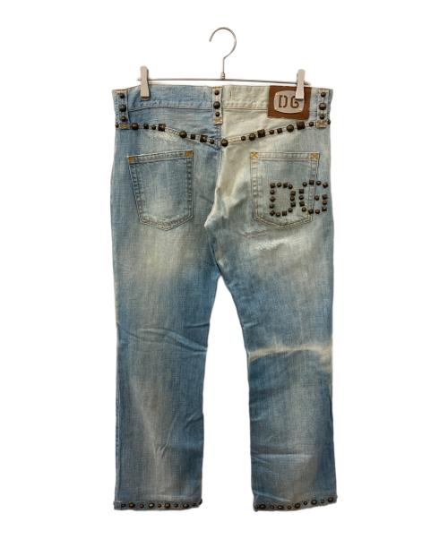 DOLCE & GABBANA（ドルチェ＆ガッバーナ）DOLCE & GABBANA (ドルチェ＆ガッバーナ) スタッズ デニムパンツ スカイブルー サイズ:48の古着・服飾アイテム