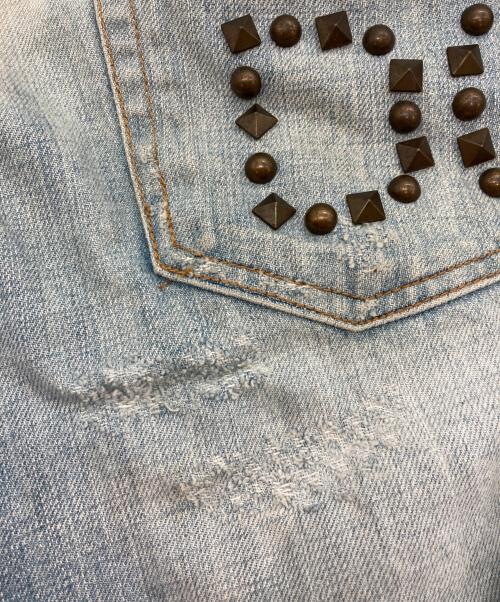 DOLCE & GABBANA（ドルチェ＆ガッバーナ）DOLCE & GABBANA (ドルチェ＆ガッバーナ) スタッズ デニムパンツ スカイブルー サイズ:48の古着・服飾アイテム