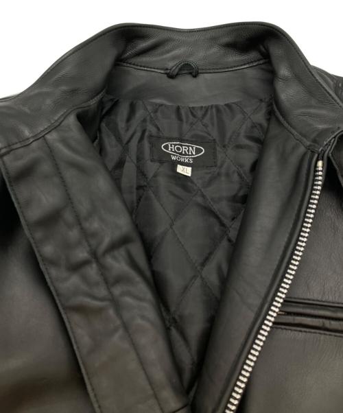 HORN WORKS（ホーンワークス）HORN WORKS (ホーンワークス) シングルレザージャケット ブラック サイズ:XLの古着・服飾アイテム