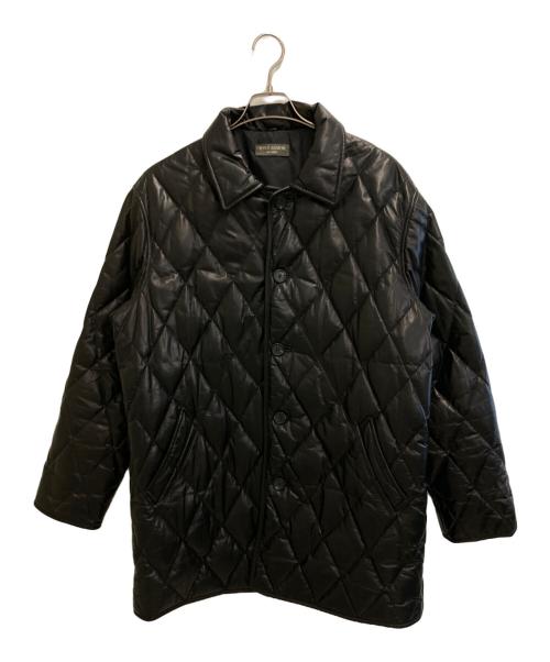 Wind Armor（ウィンドアーマー）Wind Armor (ウィンドアーマー) カウレザーキルティングダウンコート ブラック サイズ:LLの古着・服飾アイテム