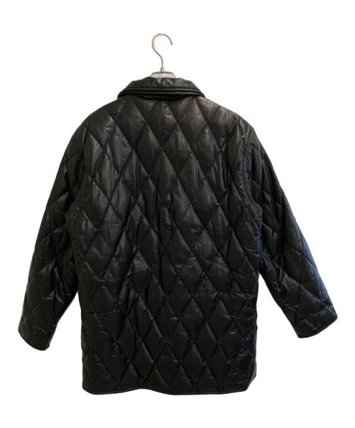 Wind Armor（ウィンドアーマー）Wind Armor (ウィンドアーマー) カウレザーキルティングダウンコート ブラック サイズ:LLの古着・服飾アイテム