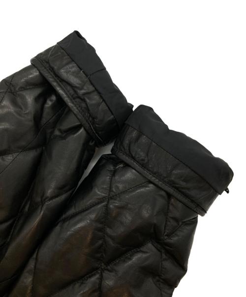 Wind Armor（ウィンドアーマー）Wind Armor (ウィンドアーマー) カウレザーキルティングダウンコート ブラック サイズ:LLの古着・服飾アイテム