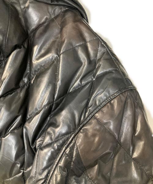 Wind Armor（ウィンドアーマー）Wind Armor (ウィンドアーマー) カウレザーキルティングダウンコート ブラック サイズ:LLの古着・服飾アイテム