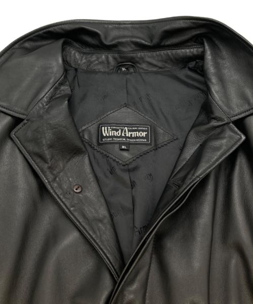 Wind Armor（ウィンドアーマー）Wind Armor (ウィンドアーマー) ラムレザーコート ブラック サイズ:3Lの古着・服飾アイテム